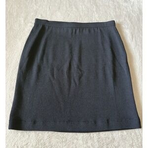 ST. JOHN Basics Women's Size 14 Black Knit Skirt Timeless‎ Classic Old Money